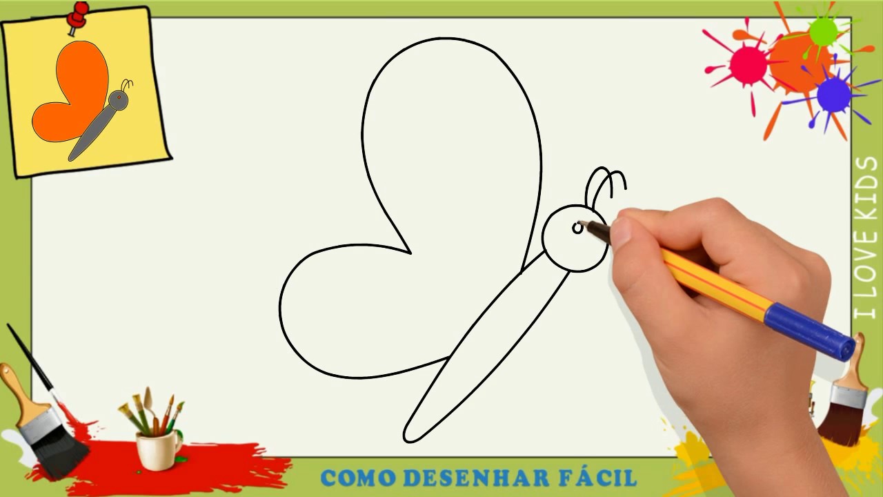 Como desenhar uma borboleta FACIL passo a passo para crianças e ...