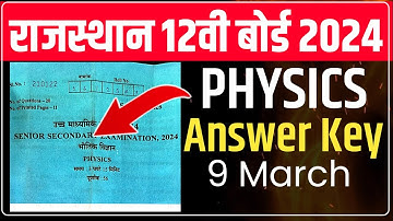 rbse board 12th physics paper solution 2024, class 12 rbse board exam 2024 physics paper answer key