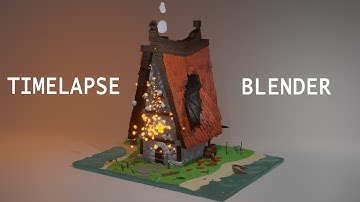 Medieval House With Dragon, Timelapse (BLENDER)