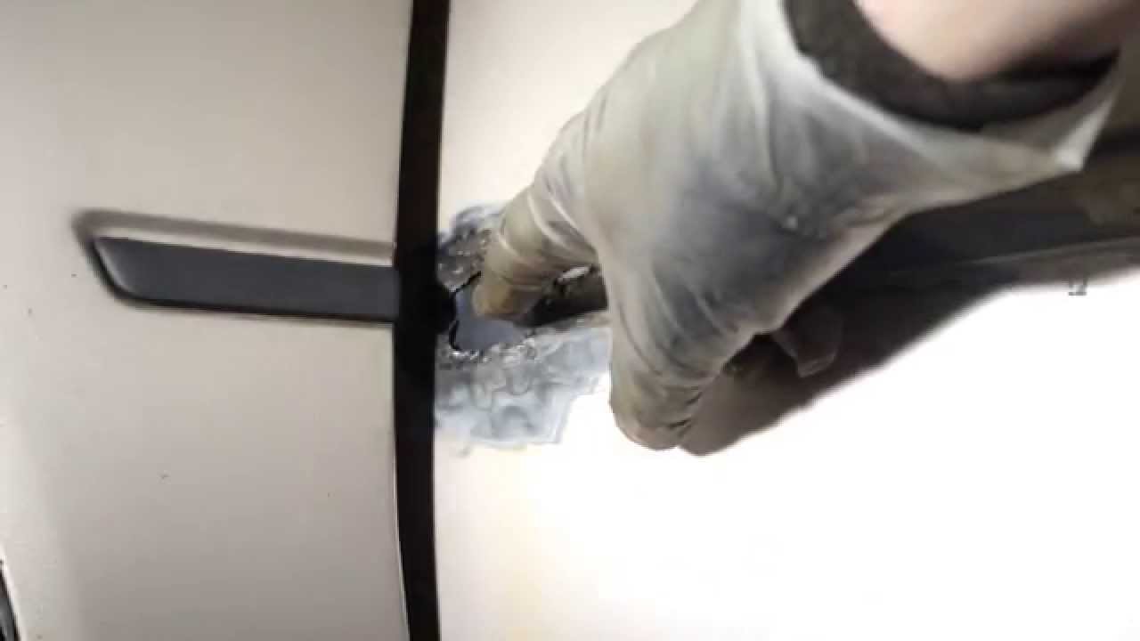 How to fix rusty hole in front door car YouTube