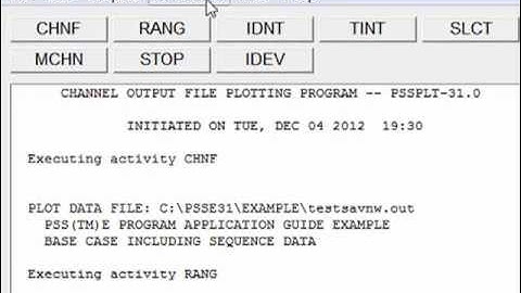 Plotting the channel output file in PSSPLT