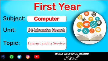 Inter Part-1 Computer Unit 02{Lecture No 4} Internet and its Services   #hafizzulfiqarshahid