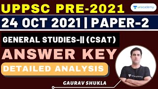 UPPSC Pre 2021 | CSAT | Paper-2 | Detailed Analysis & Complete Answer Key | Gaurav Shukla