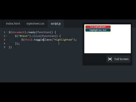 Codecademy: jQuery - Toggling Classes Walkthrough