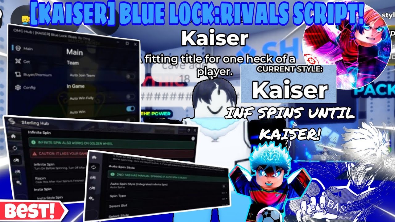 [Kaiser] Blue Lock:Rivals Updated 2 Script🔥 INF SPINS Styles/Flow Until ...