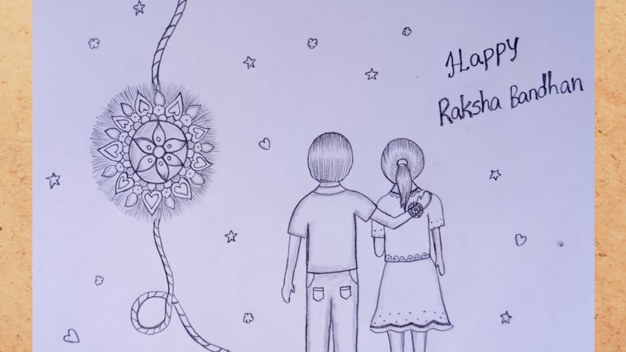 Rakshabandhan special Drawing how to draw a simple and easy drawing for Raksha  bandhan  Easy drawings Raksha bandhan Drawings