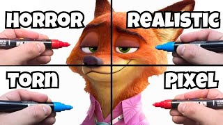 Drawing Nick Wilde—Zootopia In 4 Amazingly Different Styles!