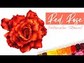 Red Rose Watercolor Painting Tutorial // Flower Watercolor Tutorial