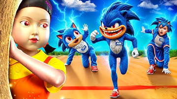 Poupée Squid Game vs Super Sonic! Cache-Cache – Défi dans La Vraie Vie!