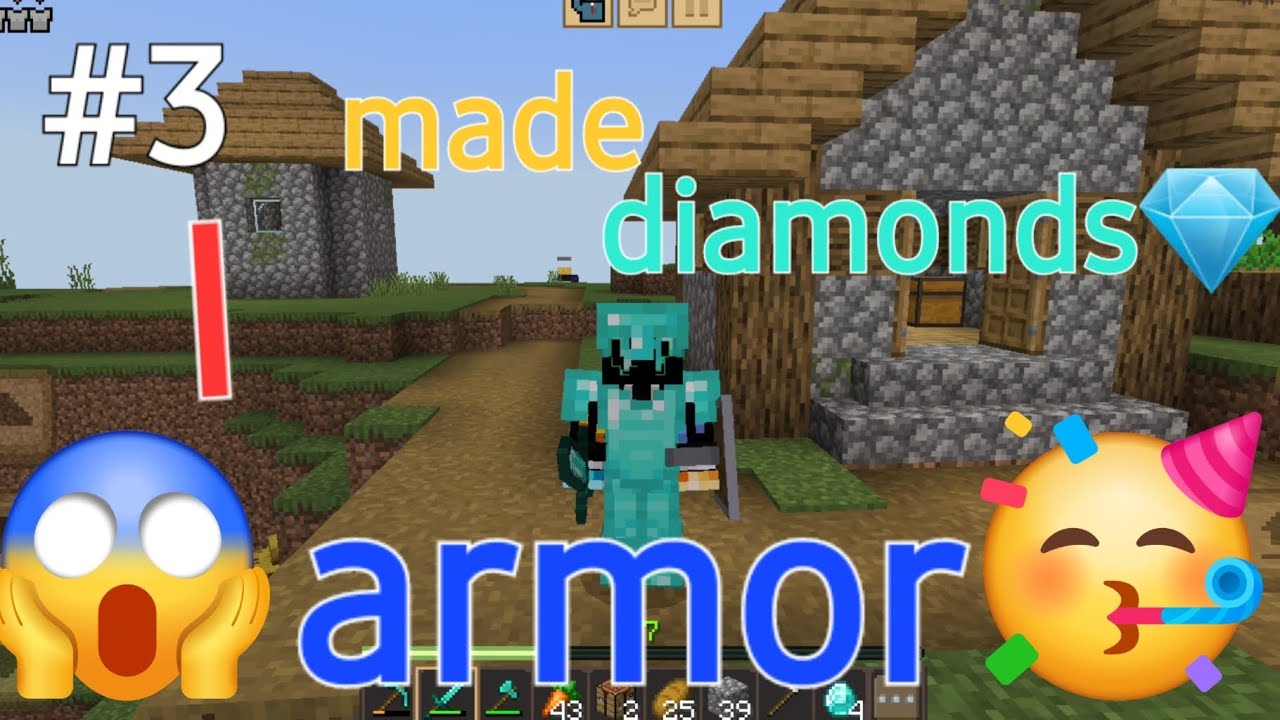 I made my diamond armor in minecraft survival series #3|Hindi - YouTube