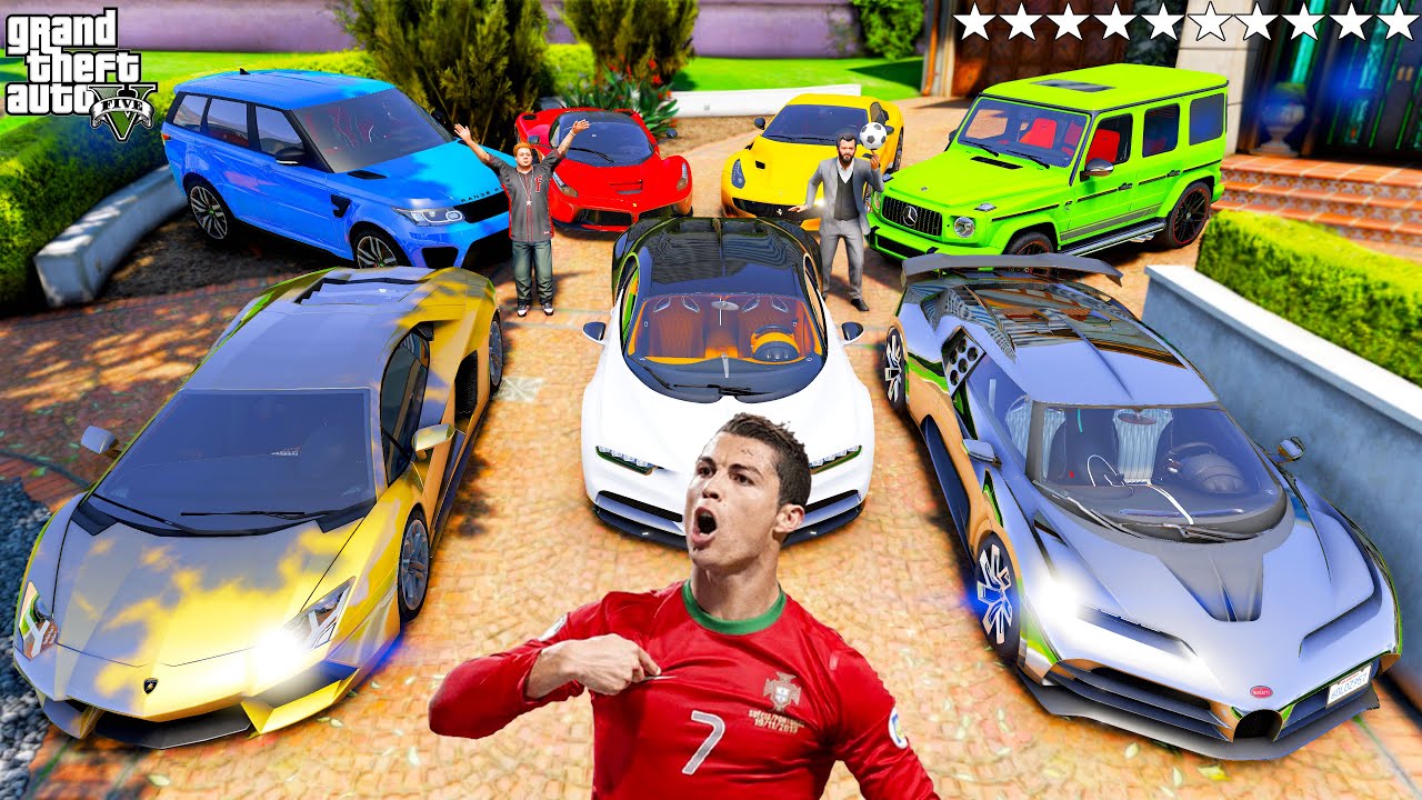 GTA 5 - Stealing RONALDO Supercars with Michael! (Real Life Cars #390)
