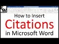 How to insert citations in microsoft word