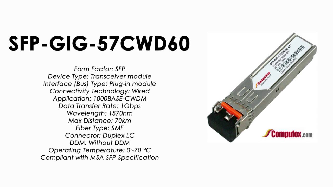 Alcatel Compatible SFP-GIG-59CWD60 SFP Transceiver