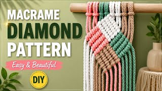 عنوان ویدئوMacrame Diamond Pattern Tutorial | Easy DIY Design for Beginners | Part 2