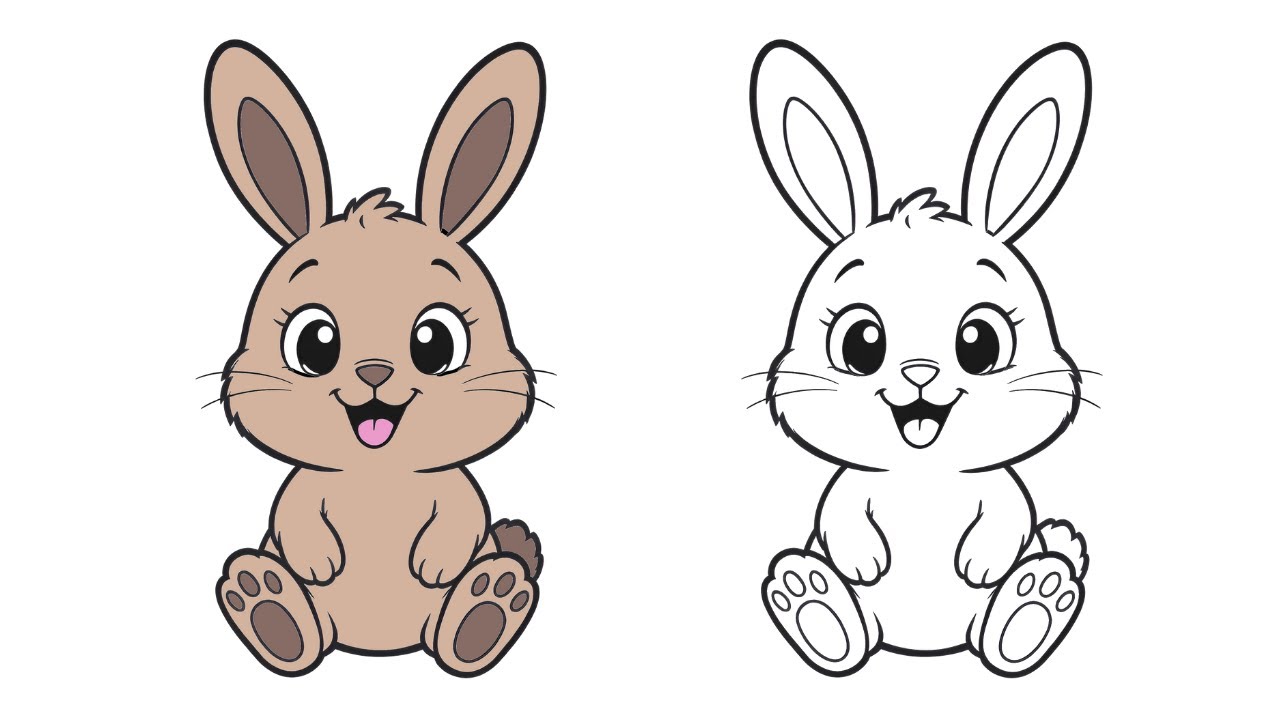 How To Color A Rabbit Rabbit Coloring for Kids | Easy Animal Drawing & Painting | Learn ...