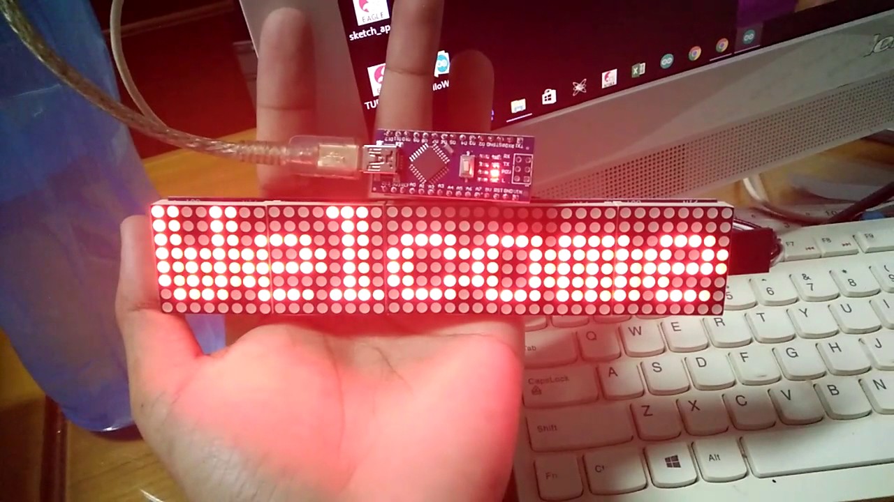 Led Matrix 40x8 max7219 dengan arduino nano.. - YouTube