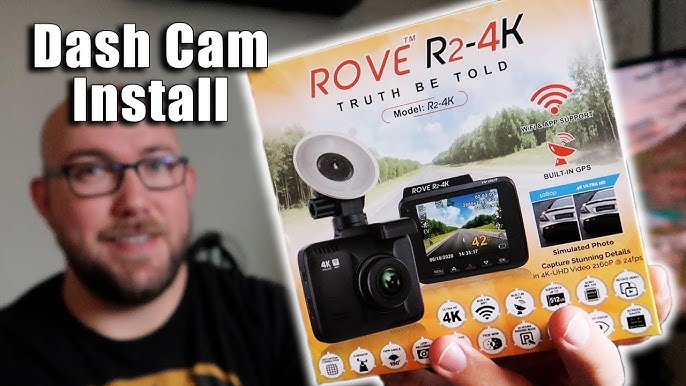 Rove R2-4K Dash Cam for Cars Ultra HD 2160P Dash Camera Built-In WiFi & GPS