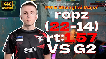 ropz (22-14) rt:1.57 FAZE vs G2 l PWE Shanghai Major 2024 (ancient) | #cs2 #pov