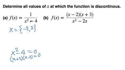 Calculus: find x values where f is discontinuous