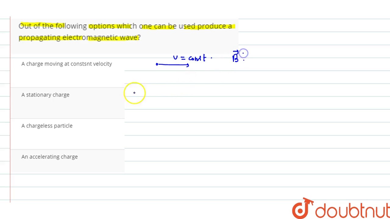 Stationary produce a will charge particle Answered: A