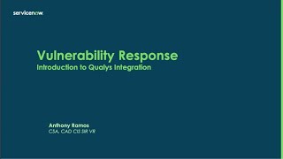 Vulnerability Response Integrations Overview Qualys