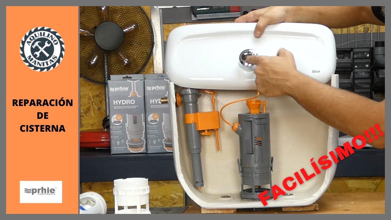 Descargador de cisterna wc Gala con pulsador simple. Kit mecanismo