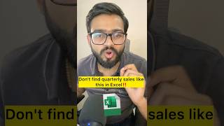 Don't Find Quarterly Sales Like this in Excel‼️Instead Use Amazing Trick #excel #exceltips #shorts