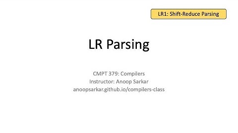LR1 Shift-Reduce parsing