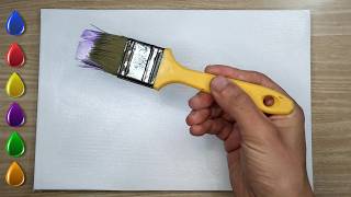 Lavender Sky and Reflection: Super Easy Way / Acrylic Painting For Beginners