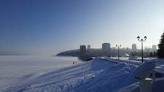 Великая река Волга зимой. Февральская панорама. Чебоксары -20*