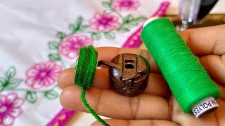 Bobbin में ऊन भर कर बनाएं खूबसूरत Design/ Beautiful sewing machine embroidery/ design/@BRfashion