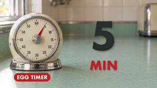 5 Minute Egg Timer ⏲️ Vintage Kitchen Timer with Real Ticking & Bell
