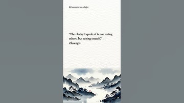 “The clarity I speak of is not seeing others, but seeing oneself.” — Zhuangzi