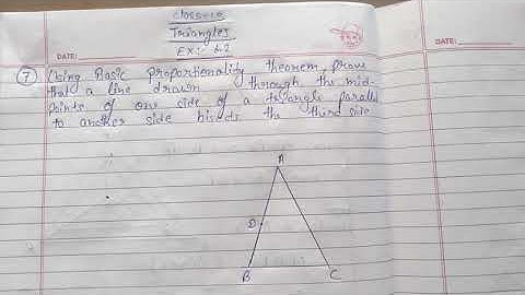 Using Basic proportionality theorem, prove that a line drawn through the mid-points of one side