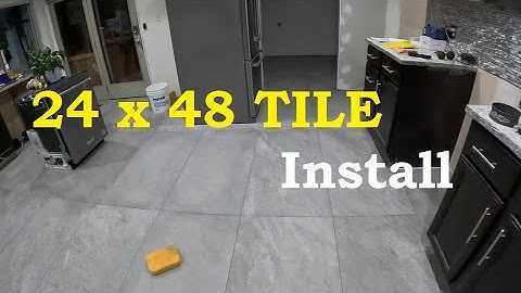 🔥 LARGE TILE 🔥 24x48 Porcelain Tile Kitchen Installation.