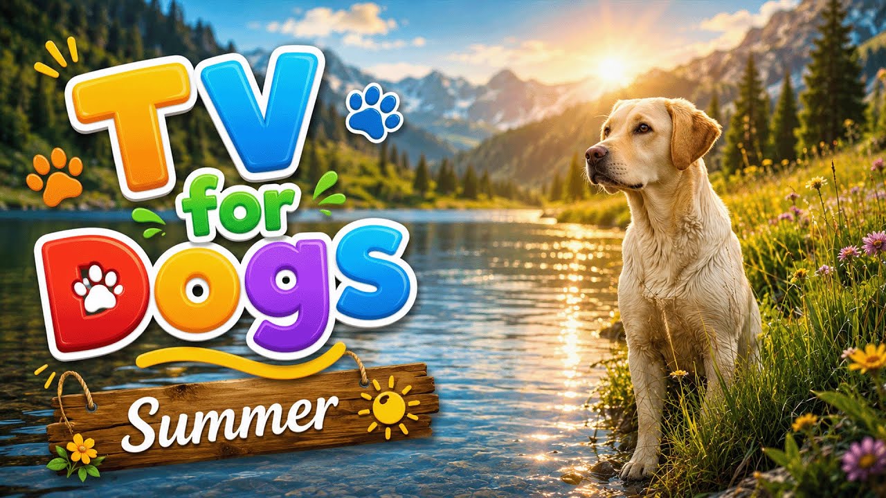 NO ADS - 8 Hours TV for Dogs | Peaceful Lake Reflection & Outdoor