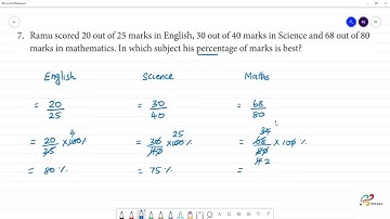 Class 7 TN Maths TERM  III  2. PERCENTAGE AND SIMPLE INTEREST   Exercise 2.3    7. Ramu scored 20