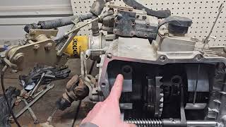 Look inside a Kubota RTV 1100 transmission case.