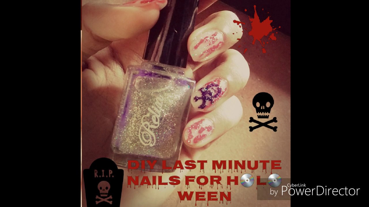 DIY Last Minute Nails For Halloween In 5 Minutes!