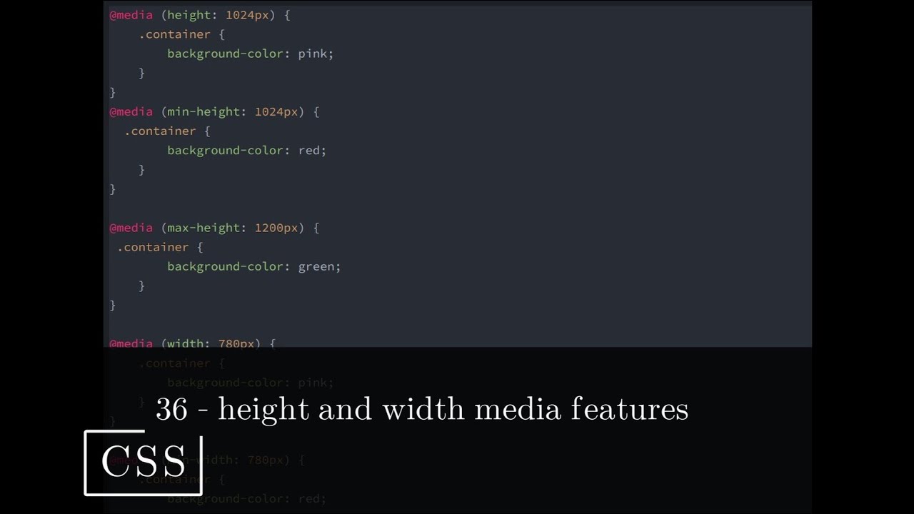 CSS 36 💻 height and width media features - YouTube