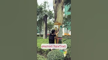 How to Draw - Invisible Tree Trunk 3D Illusion Art #shorts
