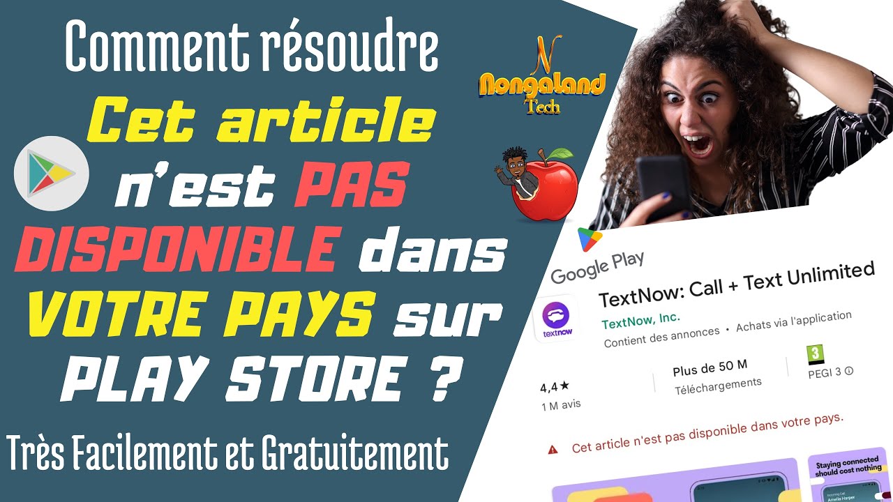 Comment RÉGLER cette application/article N'EST PAS DISPONIBLE dans