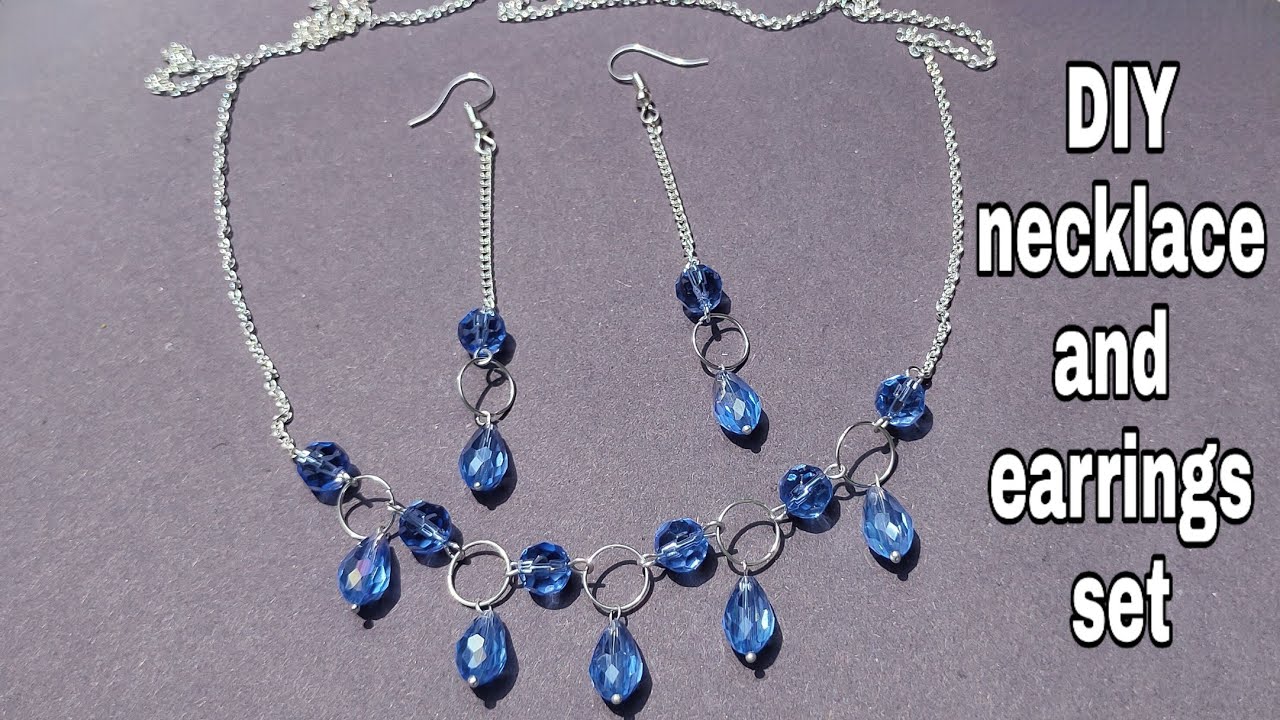 How to make easy necklace with matching earrings set. DIY necklace and ...