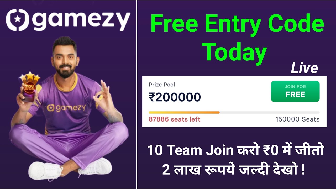 Gamezy free entry code today How to contest code in Gamezy YouTube