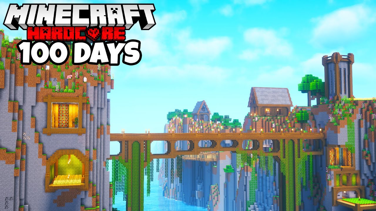 I Survived 100 Days in a RAVINE in Minecraft Hardcore - YouTube