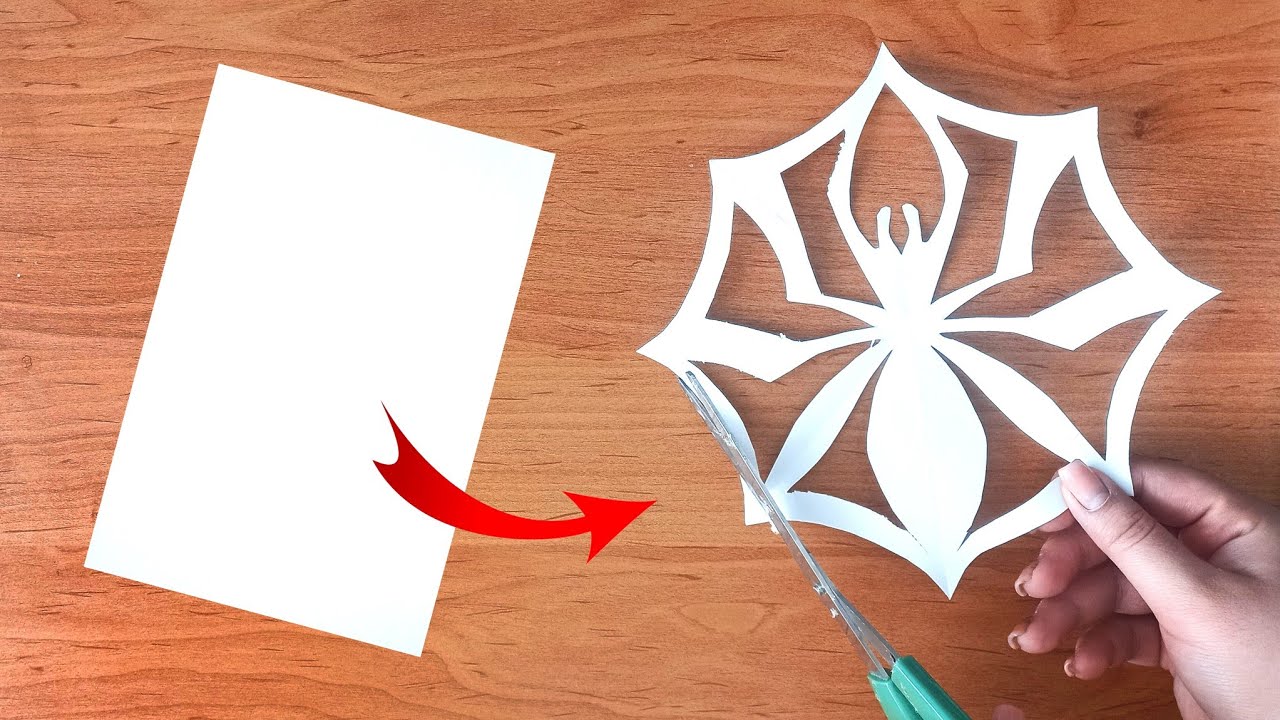 How to cut paper into a spider | easy origami - YouTube