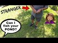 Asking STRANGERS to Fish Their PRIVATE Ponds!!! (CRINGE!!!)