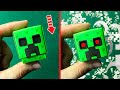Minecraft creeper pop it button fidget toy  fun and easy origami paper toy