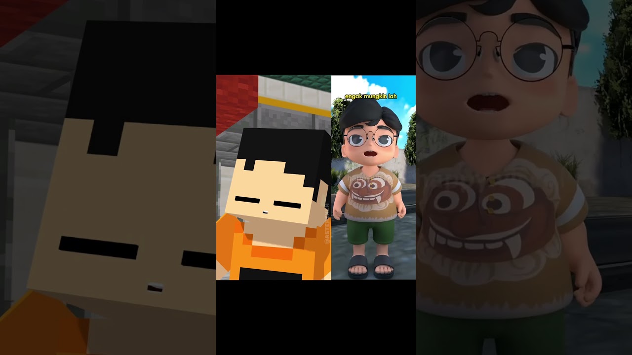 Animasi vs Original - apaan tuh putih putih #shorts #minecraft