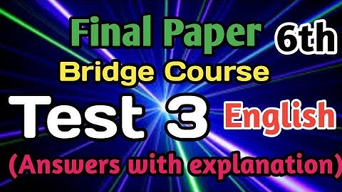 Test 3 Bridge Course|6th std.English|Answers with Explanation|टेस्ट 3 सेतू अभ्यास इंग्रजी